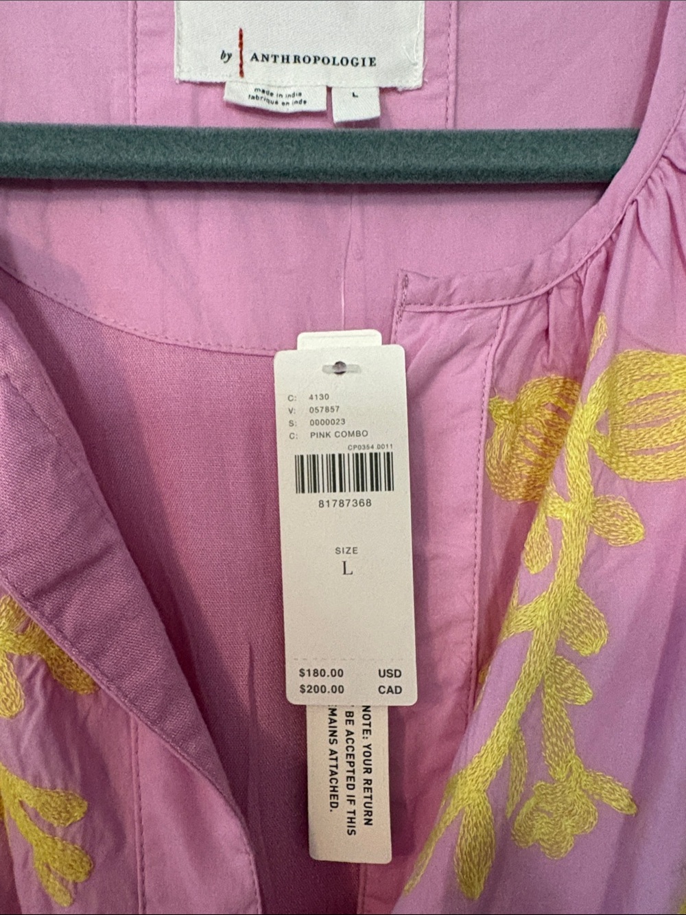 Women's Pink Floral Embroidered Maxi Dress -NWT - Picture 4 of 4